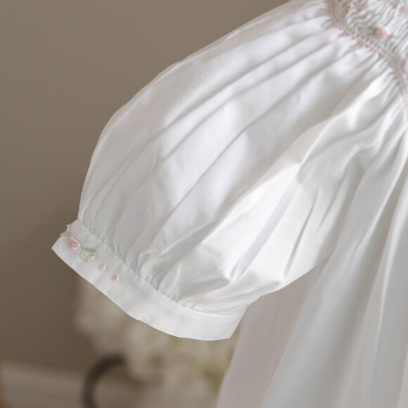 Feltman Brothers White Bishop Dress Smocked Embroidery Special Occasion NEW - Picture 4 of 6